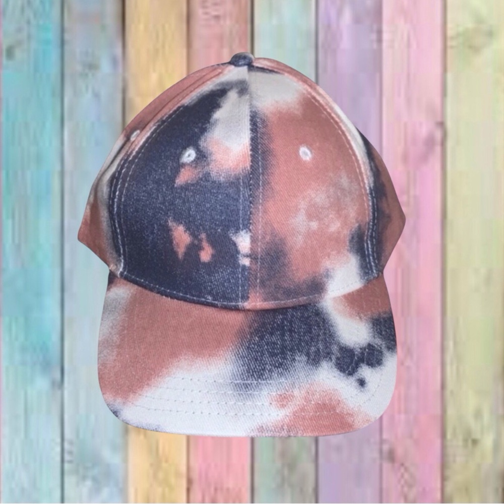 Pink Blue White Tie Dye Adjustable Strap Ball Cap/Hat